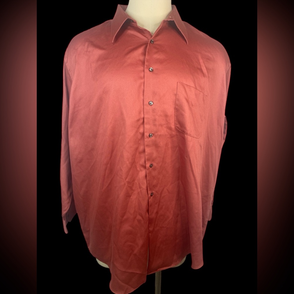 Geoffrey Beene Men's Red Long Sleeve Button-Up Shirt 19-34/35